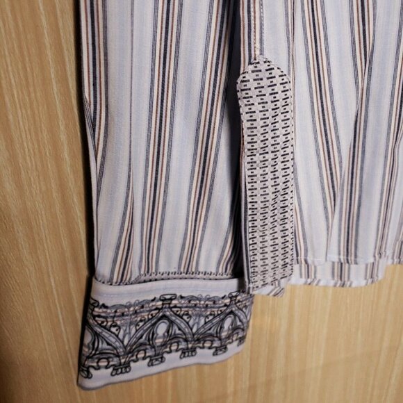 English Laundry Christopher Wick Mens Embroidered Striped Button Down Large - Picture 6 of 9